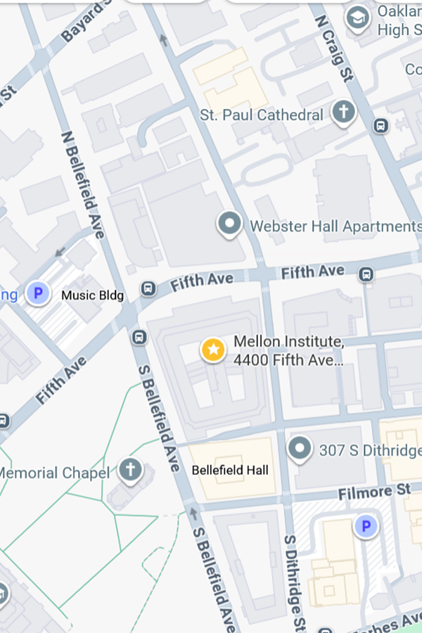 Mellon Institute Location Map Screenshot of Map of Mellon Institute